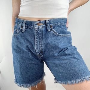 Vintage Wrangler Mid Rise Frayed Hem Denim Shorts